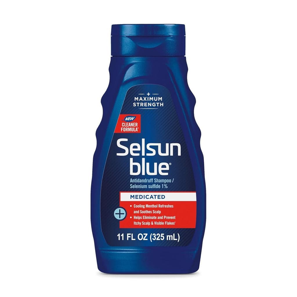 Shampoo Anticaspa Medicamentoso Selsun Blue, Tratamento de Máxima Potência para o Couro Cabeludo com Sulfeto de Selênio,