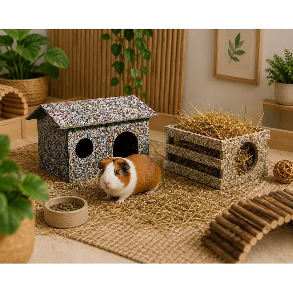 Kit Casa Toca Casinha Toquinha + Porta feno para Coelho e Pequenos Roedores