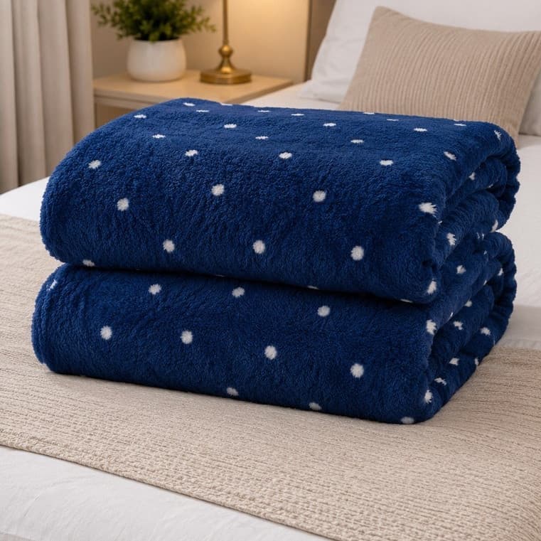 Manta Cobertor Casal 2mX1,80m Mantinha Inverno Microfibra Plush Antialérgico Quentinho Estampada Poá