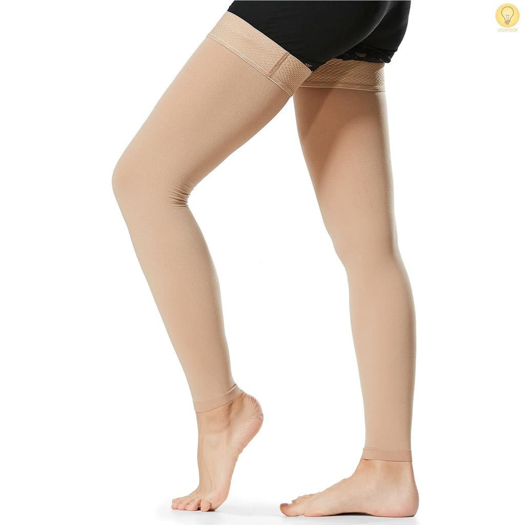 694411 Par de Meias de Compressão Unissex até a Coxa 20-30mmHg / Meias de Compressão para Varizes / Inchaço Venoso HHM