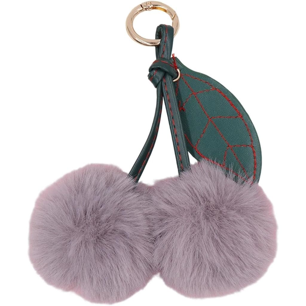 Chaveiro de Cerejas Adorável, Bola de Pelúcia Macia para Decoração de Bolsa, Mochila e Chaves de Carro, Portátil ZDA8