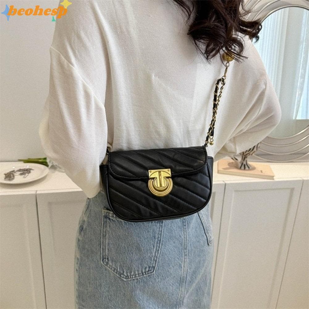 Bolsa De Ombro BEOHESP , Crossbody De Couro PU Com Alça De Corrente Giratória Para Axilas De Grande Capacidade