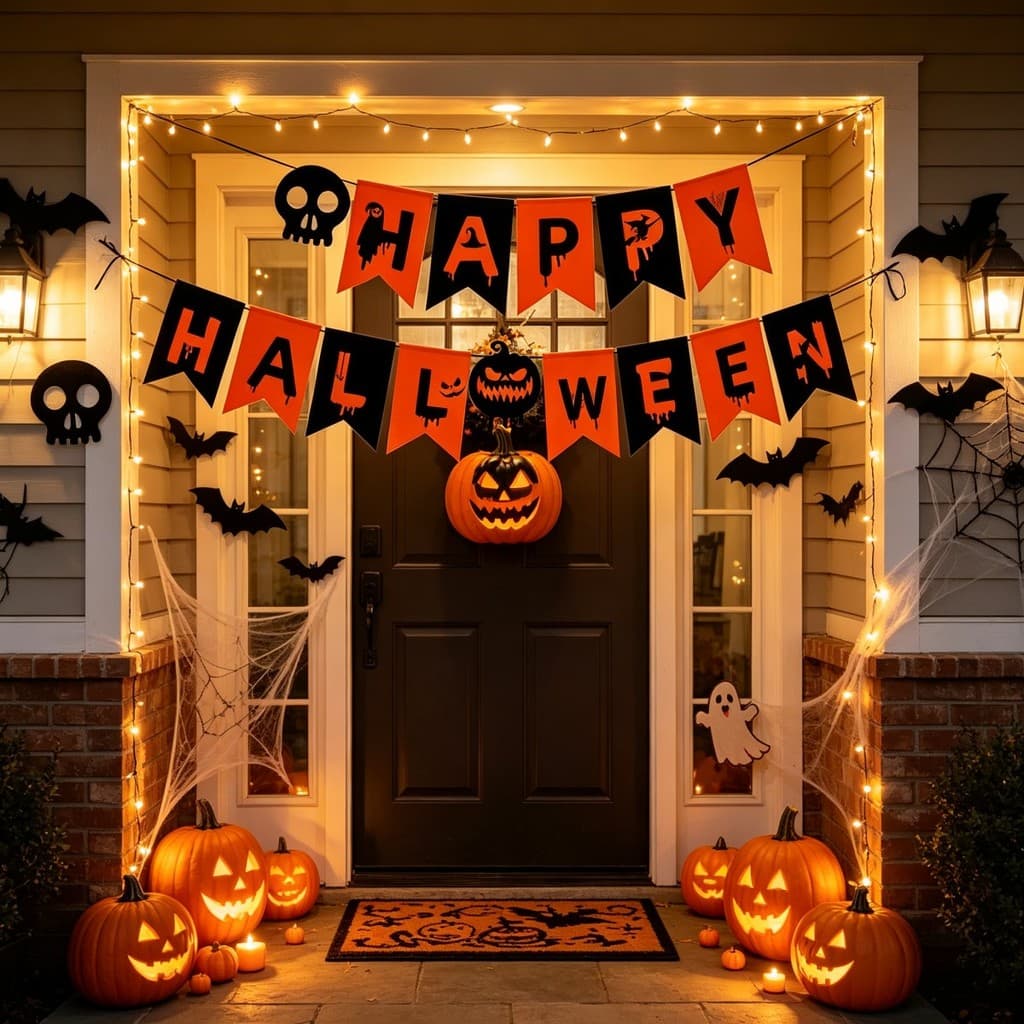Kit Bandeirolas Halloween/Fantasmas / Abóboras e Morcegos / Decoração de Casa Assombrada