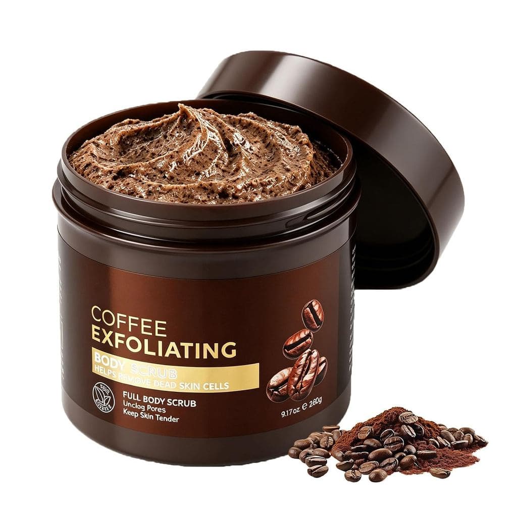 Esfoliante Corporal de Café - Esfoliante Hidratante e Esfoliante com Óleo de Coco para Mulheres e Homens, Remove Pele Mo
