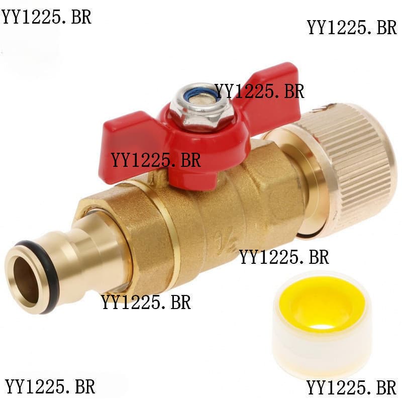 Conector De Latão Mangueira De Jardim De Liberação Rápida Com Válvula De Controle Para Carretel Tubo E Tanque Shopbc0306