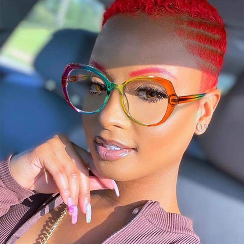 Retro Spring Hinge Women TR90 Colorful Glasses Frame Clear Anti Blue Light Eyewear Men Round Optical Eyeglasses Frame