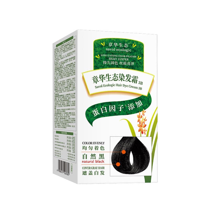 Zhanghua Tintura de Cabelo Ecológica Tintura de Cabelo Creme Planta Óleo Assado Cobertura Natural Cabelo Branco Creme de