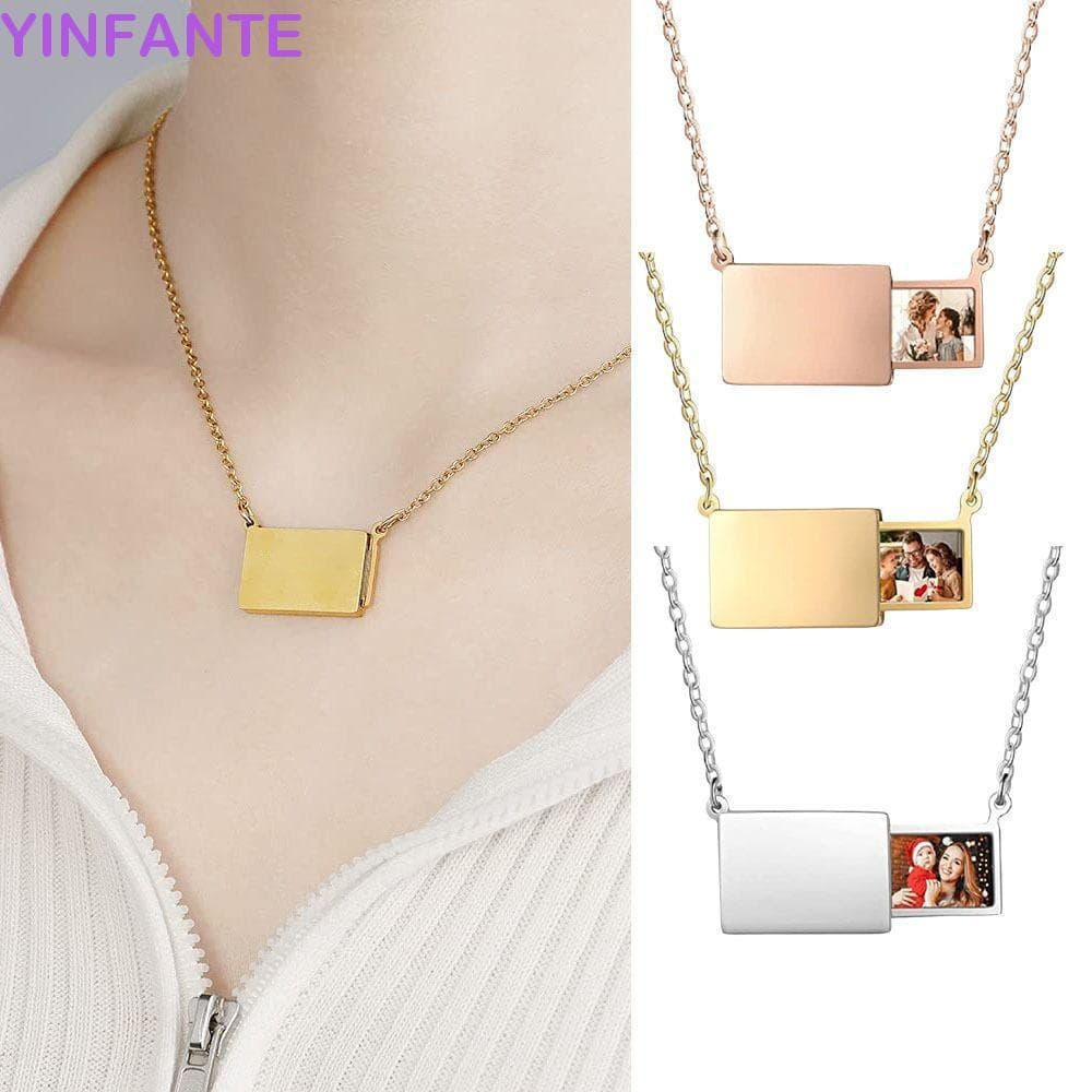 Colar Personalizado YINFANTEWN , Com Medalhão Fotográfico Estilo Gaveta De Lembrança ,