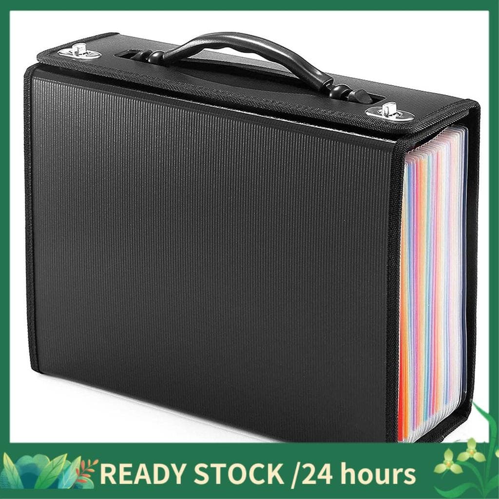 2X 24 Bolsos Expandindo Pasta De Arquivo Accordian Organizador , Recibo De Documento De Papel Plástico Para Negócios