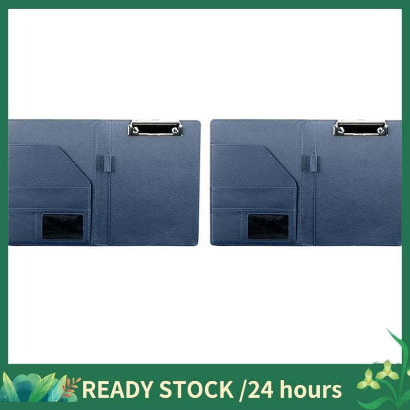 2X A5 Saco De Documentos Pasta De Arquivo Prancheta Material Escolar Financeiro De Negócios (Azul)