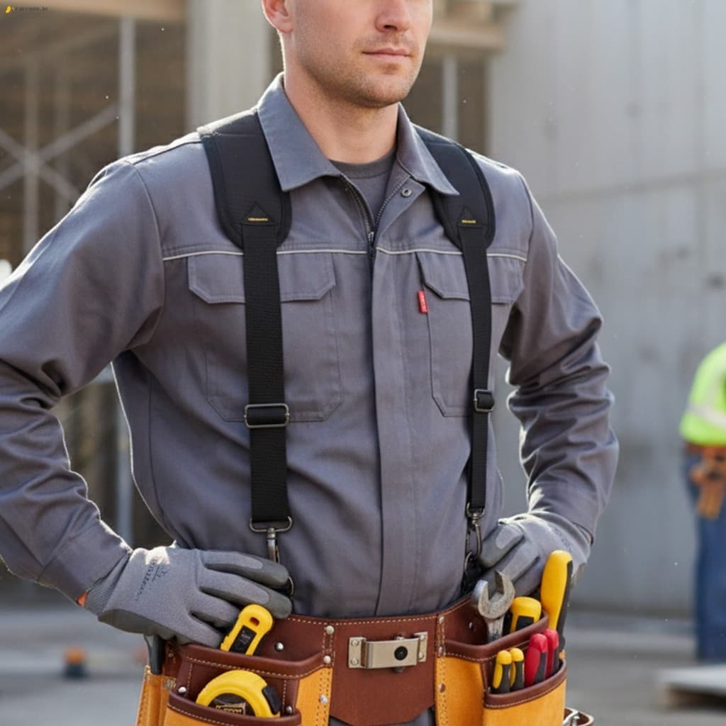 Colete De Trabalho Tipo Y Com Bolsas De Ferramentas Respiráveis Duráveis Para Mecânica De Construção