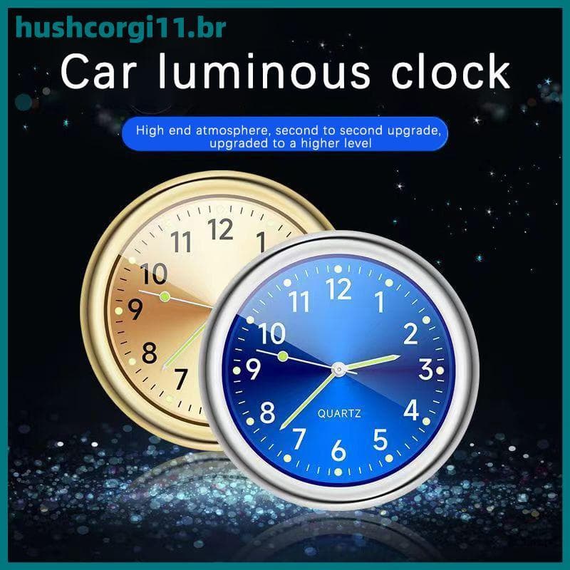 HUSH Relógio Luminoso Universal Para Carro , Acessório De Ornamento Painel Automático À Prova De Choque BR