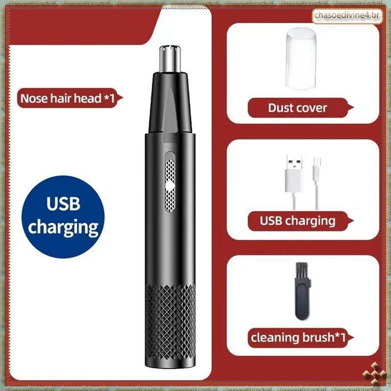 [Ykr] Aparador Elétrico De Pêlos De Nariz Para Homens USB Recarregável Orelha Cabelo Ferramenta De Corte Profissional