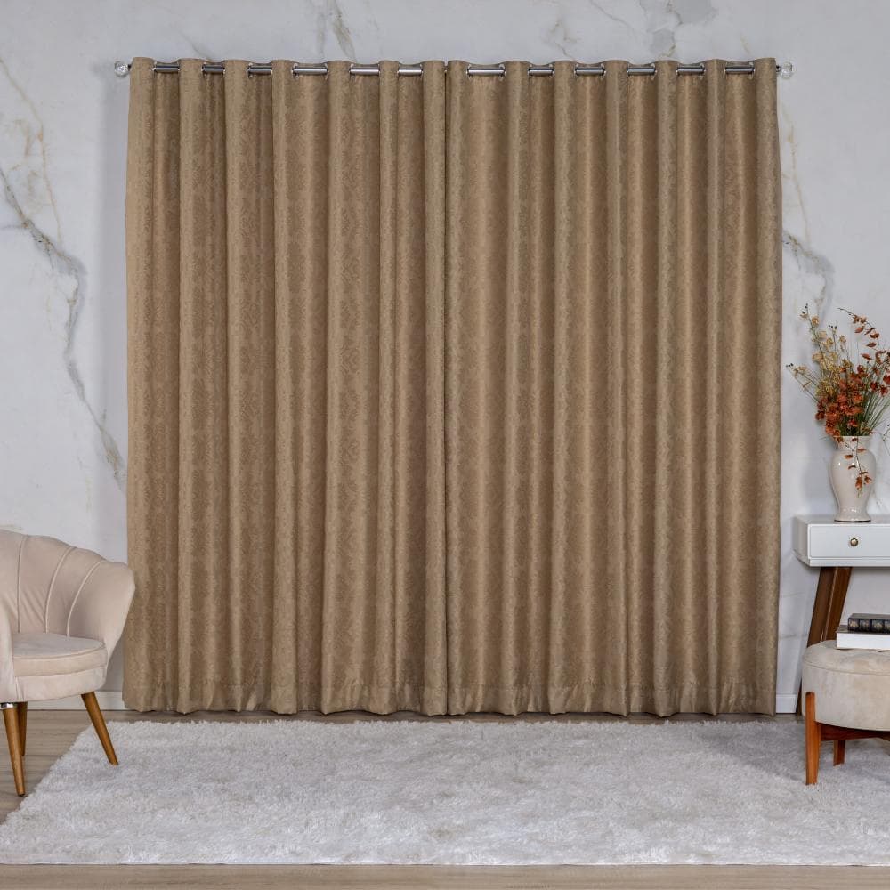 Cortina Decorativa Jacquard 7,00m x 2,80m Elegante com Relevo e Caimento Perfeito