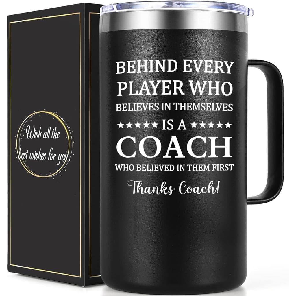 Presentes para Treinadores Qtencas, Caneca Térmica de 20oz, Presentes de Apreciação para Treinadores de Futebol, Vôlei,