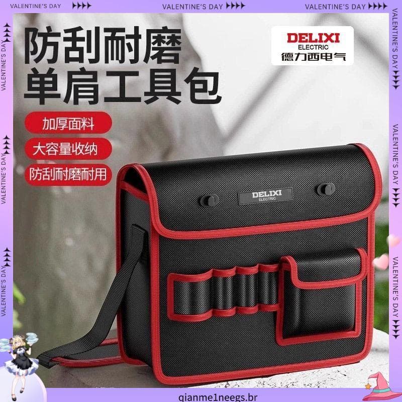Delixi Toolkit Cross-body Multifuncional Espessado Grande Capacidade Portátil de Um Ombro Resistente ao Desgaste Reparo