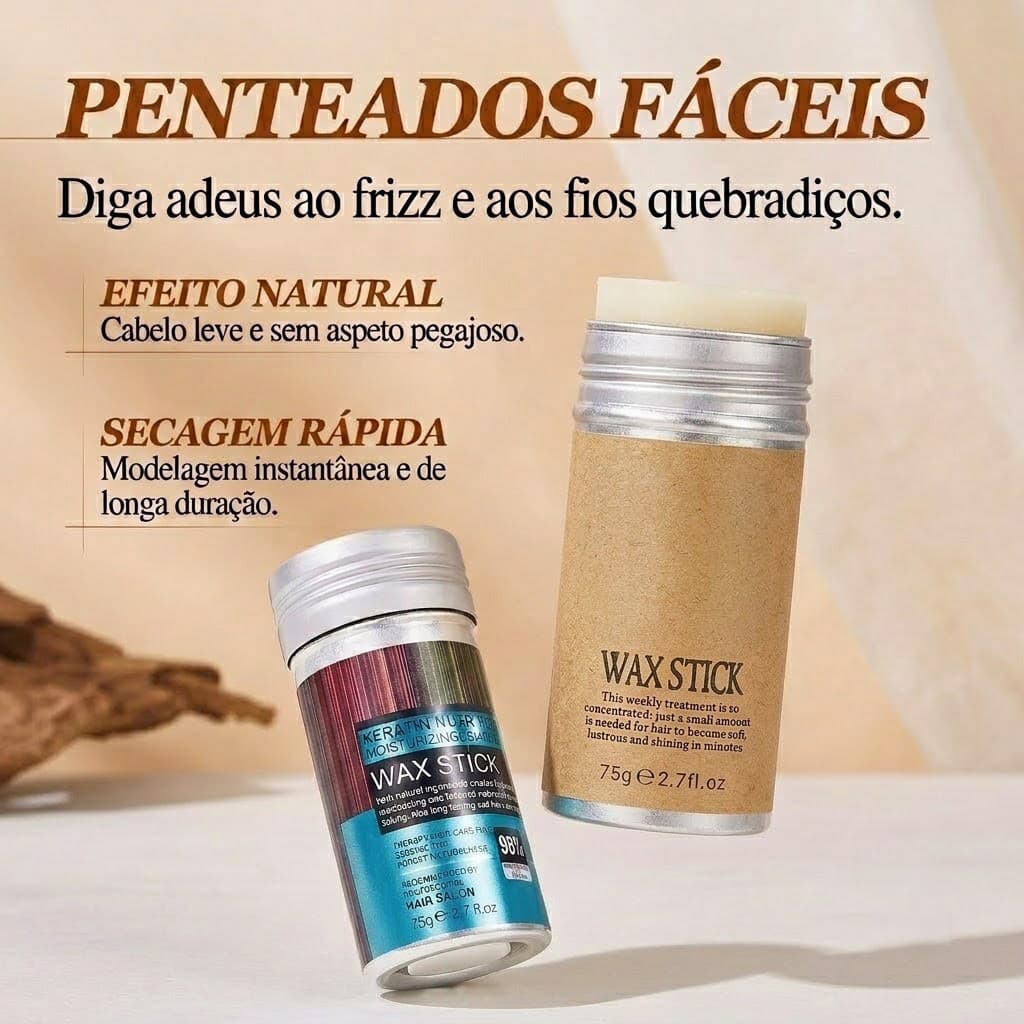 Cera em Bastão  Wax Stick Anti Frizz 75g - Fixador de Cabelo e Baby Hair