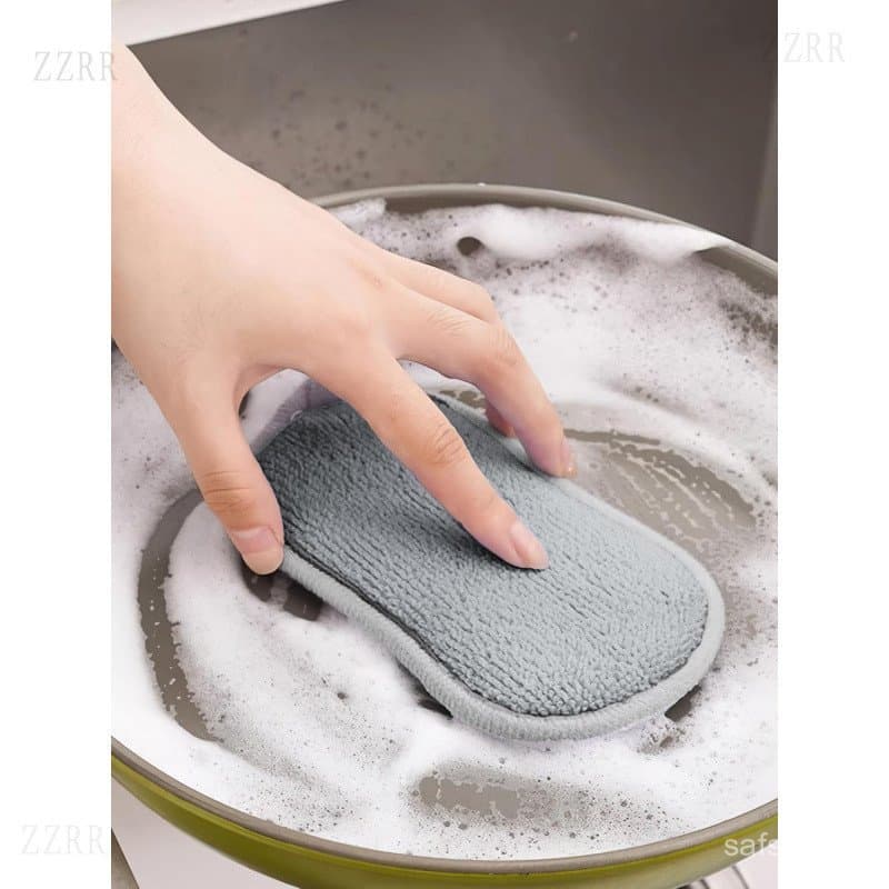 1 pacote de esponjas de cozinha de dupla face, não arranhadoras, reutilizáveis, adequadas para panelas, frigideiras e ut