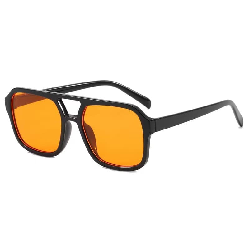 [Estoque pronto] Óculos de sol retrô de feixe duplo masculino óculos multicoloridos quadrados exclusivos óculos de sol f