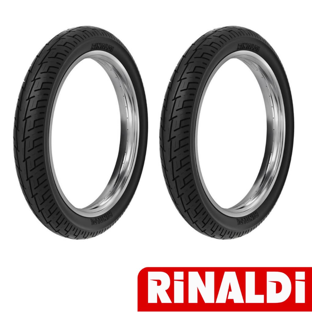 Pneu Traseiro e Dianteiro Rinaldi 90/90-18 e 2.75-18 Titan125 Titan150 Titan160 Fan125 Fan150 Fan160 Start Ybr Yes BS32