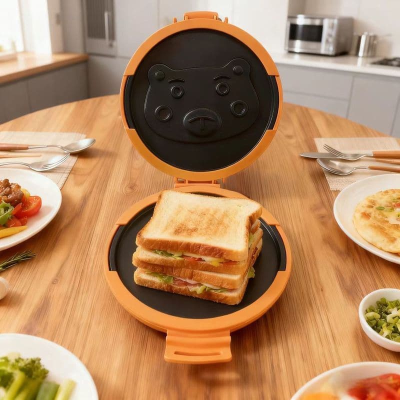 Sanduíche assadeira forno de microondas dedicado sanduicheira Silicone assadeira destacável redonda dupla face café da m