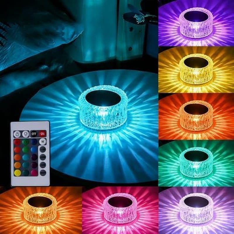 Candeeiro De Mesa LED De Cristal Portátil , Com Brilho De 3 Níveis , Lâmpada Recarregável Controle De Toque Cores Para D