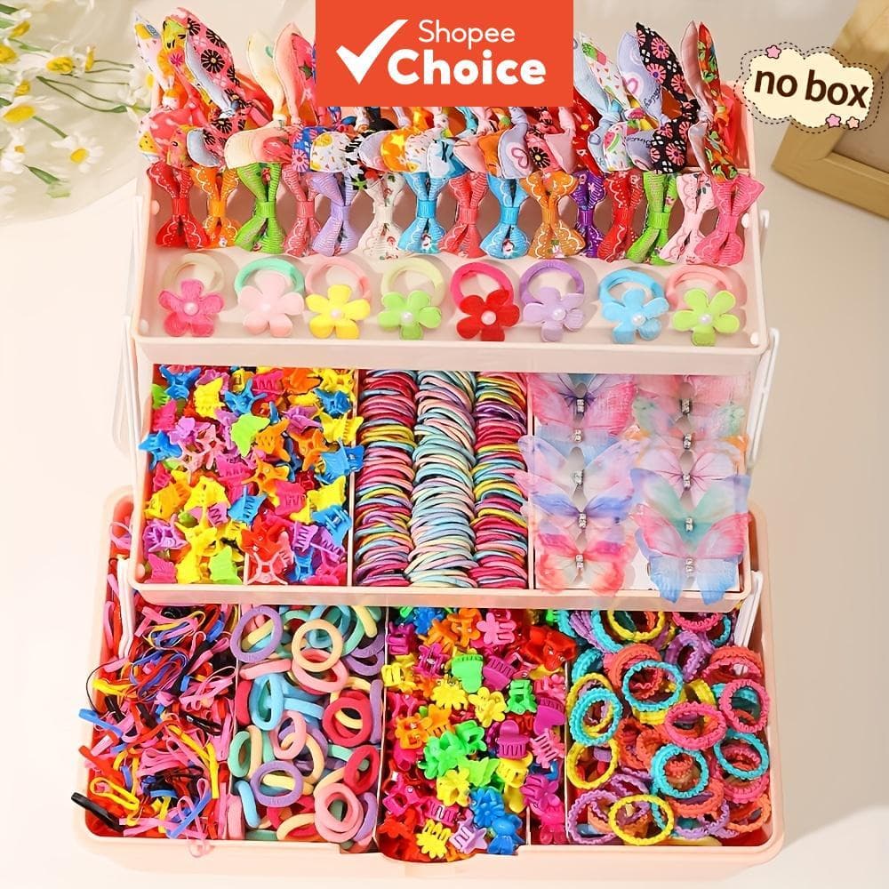 Conjunto De Acessórios Para Cabelo Infantil , 550 Peças , Elásticos De Borracha , Grampos De , Faixas Meninas