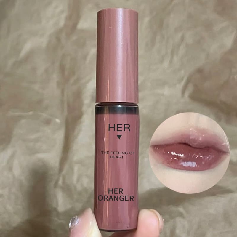 Brilho labial espelhado brilhante, brilho labial estilo coreano, hidratante, não é fácil de desbotar, filme formador de