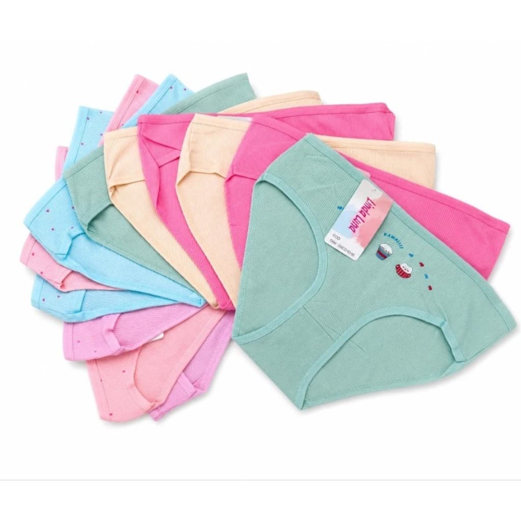 Kit Calcinhas Infantis Menina Cores e Estampas Sortidas 0 a 12 anos