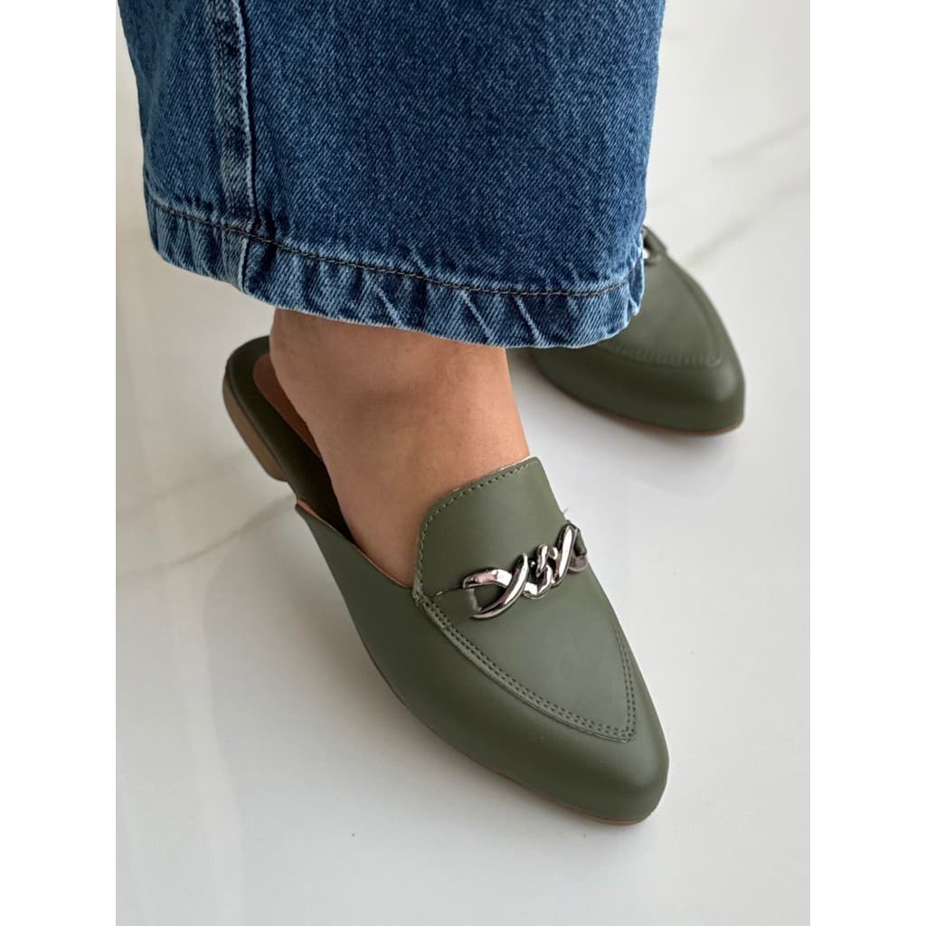 Mule Mocassim Rasteira Confort Bico Fino Dia a Dia