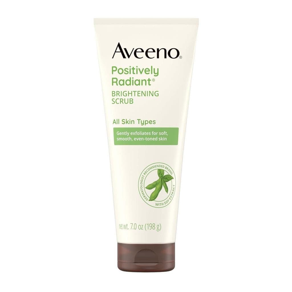 Aveeno Positively Radiant Esfoliante Facial Iluminador e Sabonete Facial Diário, Rico em Extrato de Soja, Sem Óleo, Sem