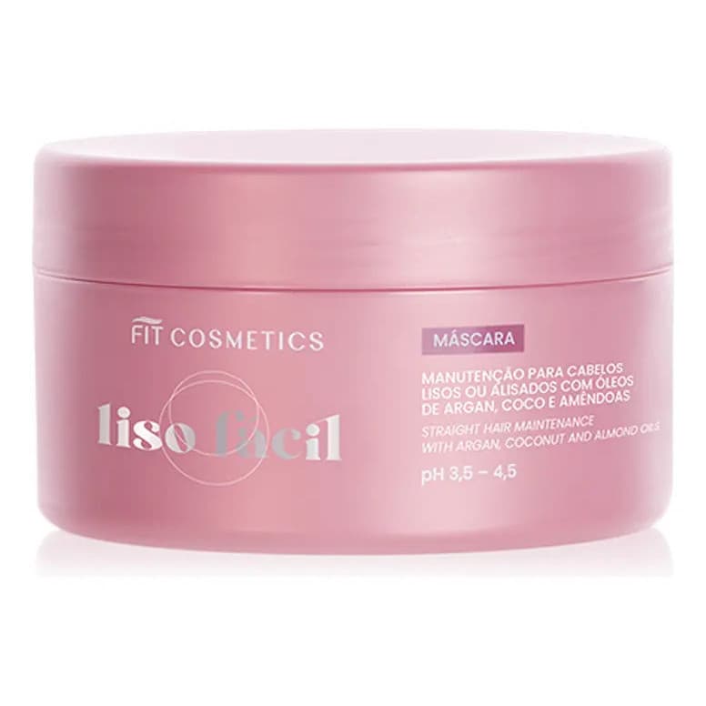 Liso Fácil Máscara Capilar Controle De Frizz 250mL Fit Cosmetics