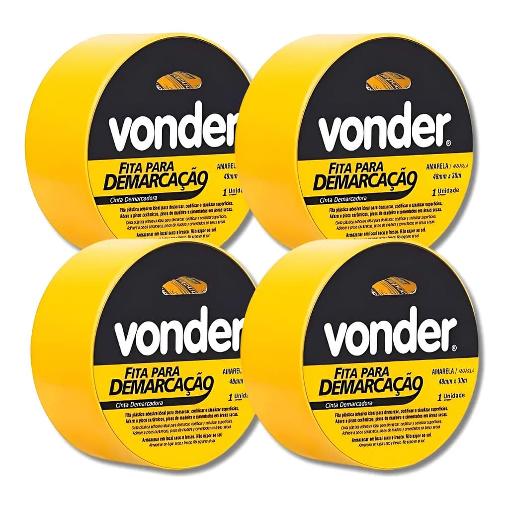 Kit Com 4 Fitas Adesivas de Demarcação de Solo - Vonder