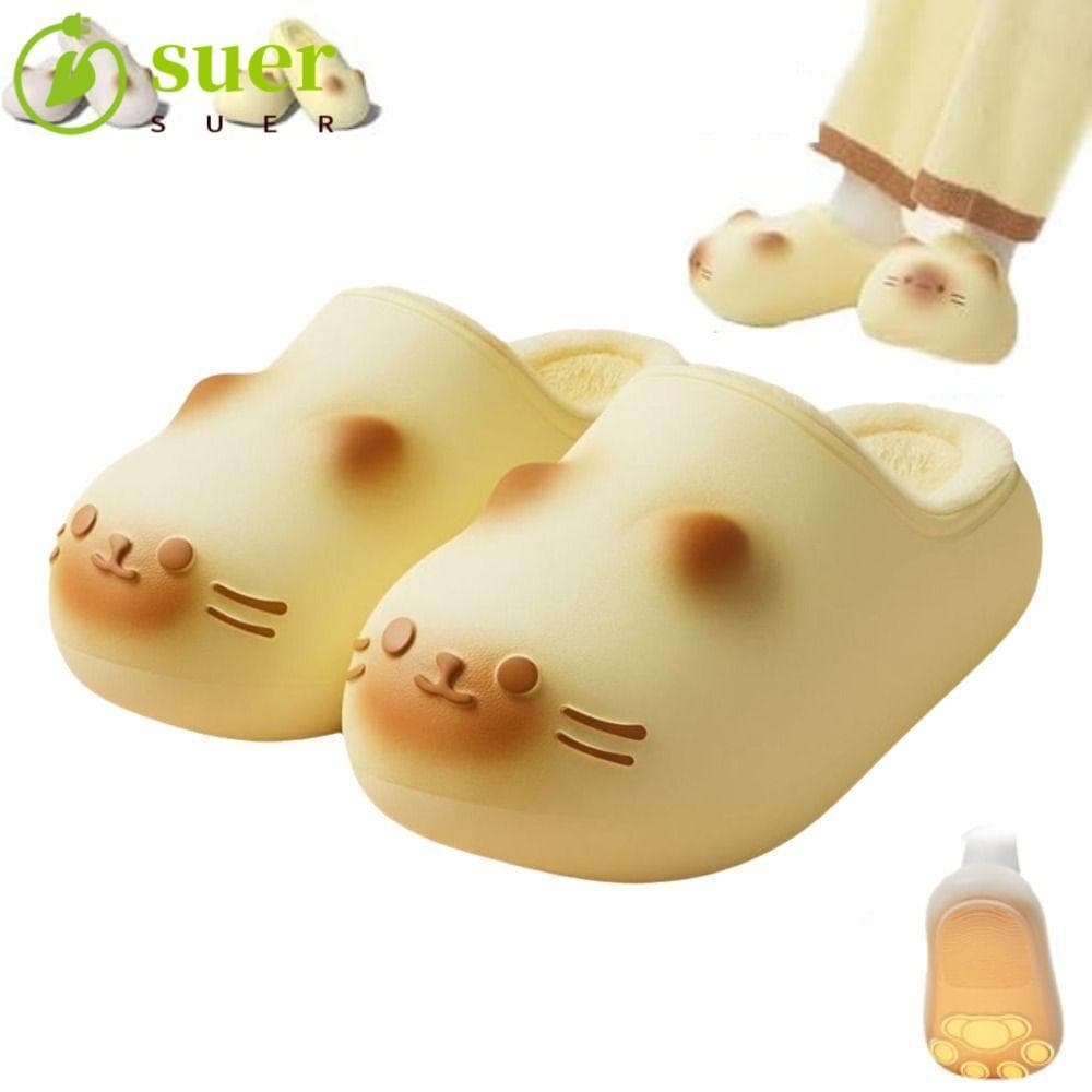 Chinelos De Gato SUER1YE , Mules De Gatinho Com Fundo Fechado , Chinelo De Pelúcia Fofo À Prova D'água