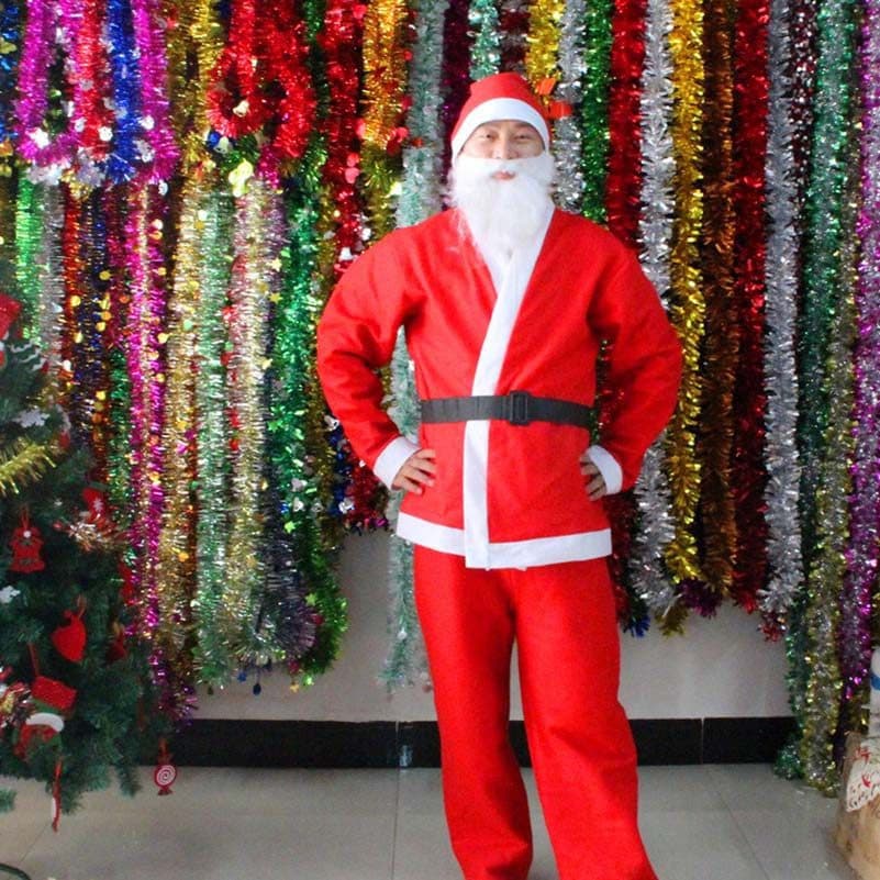 Trajes de Papai Noel para adultos e homens, fantasias de férias, ternos de Natal PKNZ