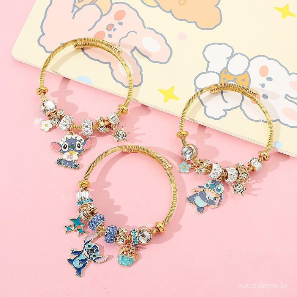Engraçado Bonito Dos Desenhos Animados Pulseiras Ajustáveis Para Mulheres Estudantes Moda DIY Frisado Jóias Presentes