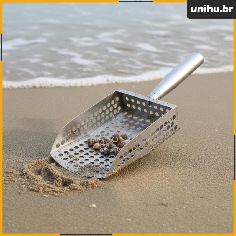 [Unihu] Pá De Peneira De Areia De Aço Inoxidável , Ferramenta De Malha Para Escavador De Praia Resistente Tesouro À Beir