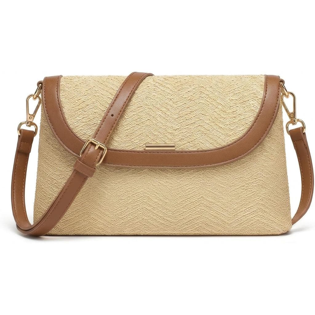 Bolsa de Palha CHUNLI para Mulheres, Bolsa de Palha Trançada, Bolsa de Praia Boho com Alça de PU, Bolsa de Ombro para Fé