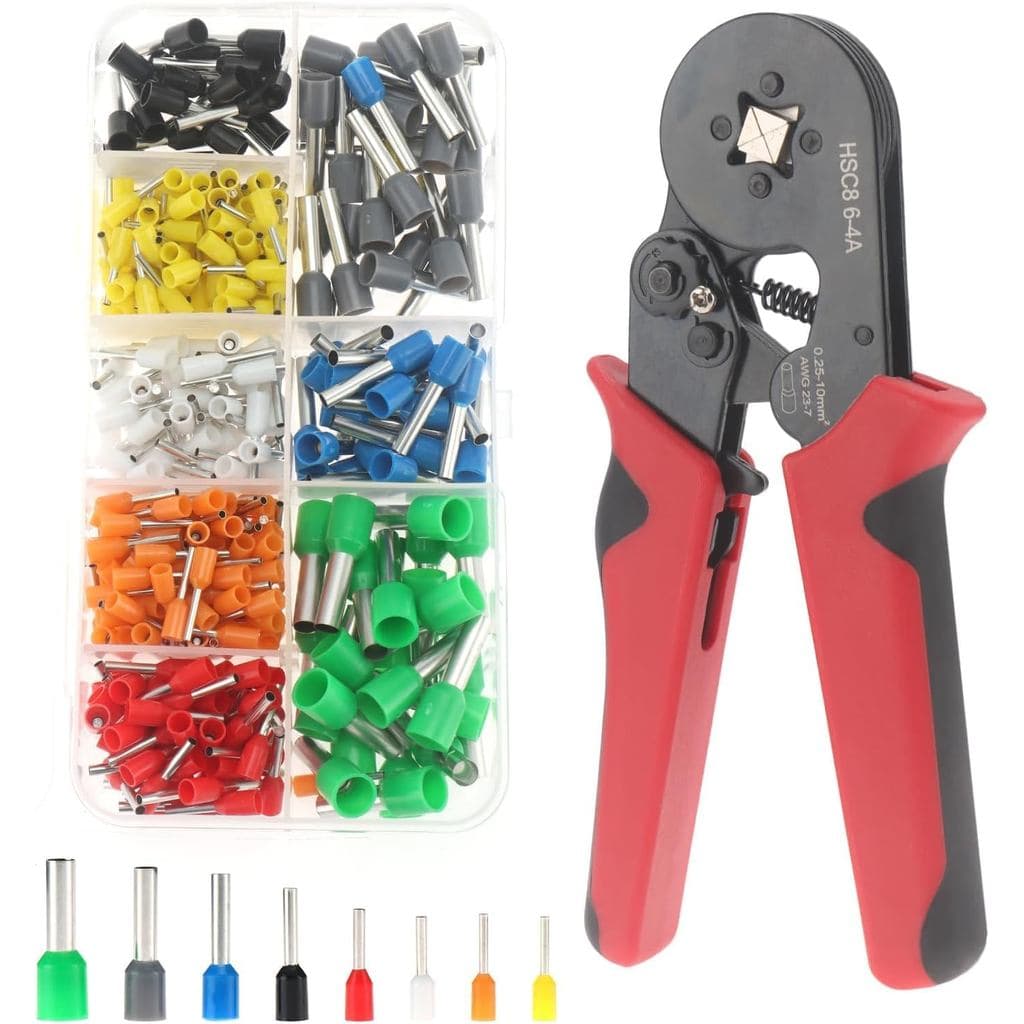 Kit de Ferramentas para Crimpagem de Terminais de Fio, 401 Peças, AWG23-7, Kit de Ferramentas de Crimpagem com Catraca A