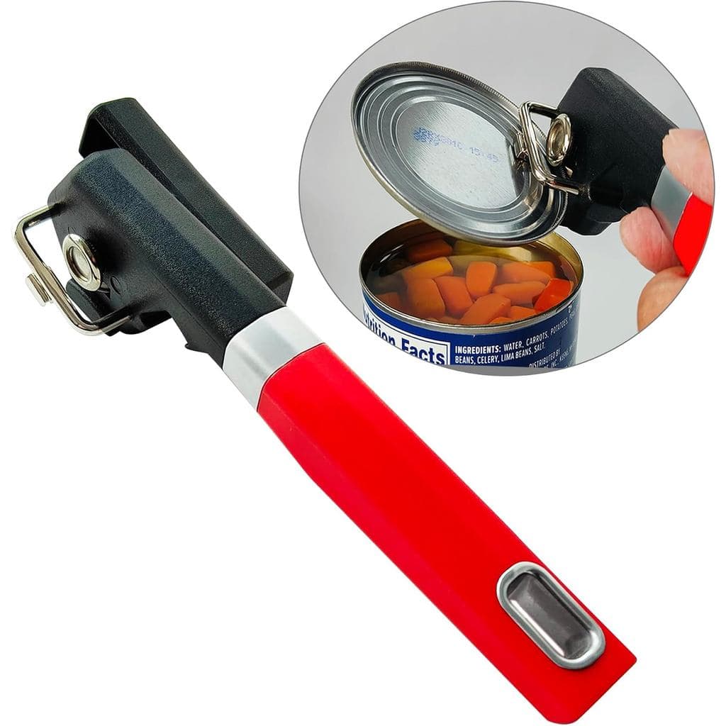 Abridor de Latas de Segurança com Borda Lisa, Abridor de Latas Manual com Corte Lateral, Utensílio de Cozinha Manual