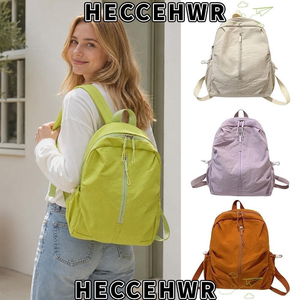 Mochila , Bolsa Escolar De Nylon De Grande Capacidade De Ombro Dupla Macia Multicolorida À Prova D'água Para Me