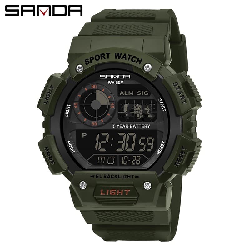 SANDA Nova Chegada Relógio Original À Prova D 'Água Relógio Digital Multi-Função Relógio Digital Masculino Moda Luxo Cas