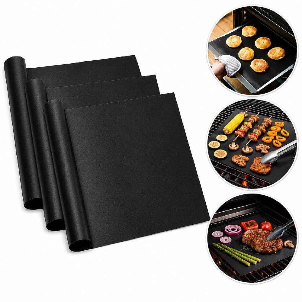 Kit 3 Tapetes Grill Teflon Antiaderente Churrasqueira BBQ