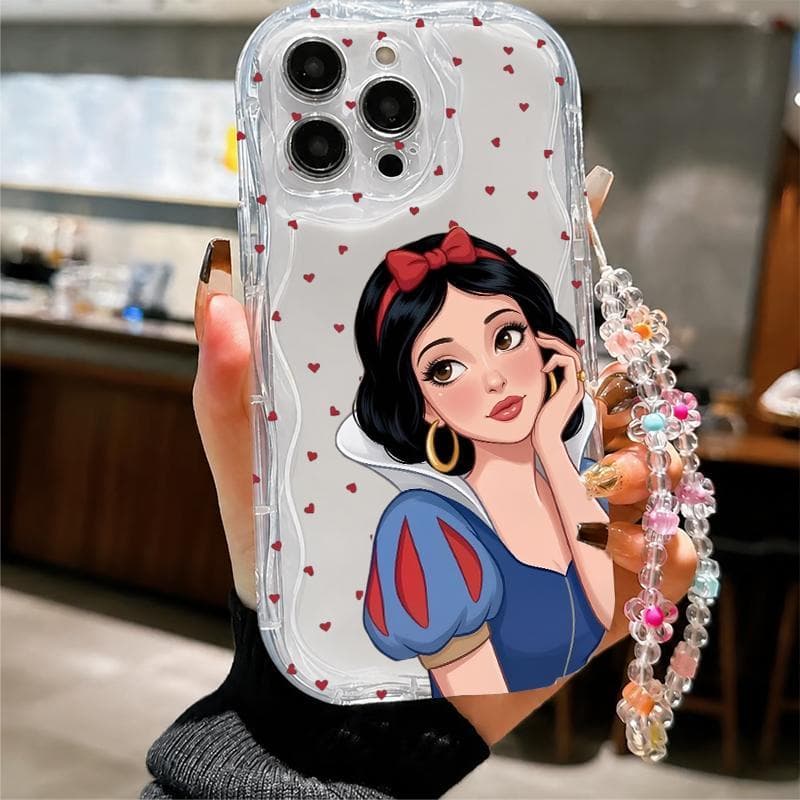 Capinha para iPhone 17/16/15 Pro Max capa celular silicone transparente estampa branca de neve anti arranhão