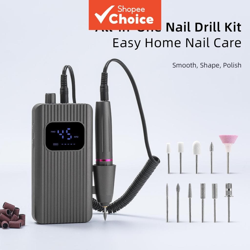 45000RPM Lixadeira Elétrica de Unhas Profissional, Lixa Elétrica para Remoção de Unhas em Acrílico e Gel, 2 em 1 de Mesa