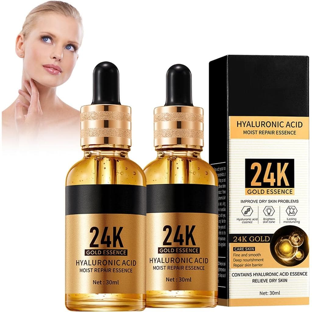 2pcs24kGoldFaceSerumMoisturising-PremiumCareGoldEssenceNicotinamideSerumforRadiant-Anti-AgeingAnti-WrinkleCareSerumwithH