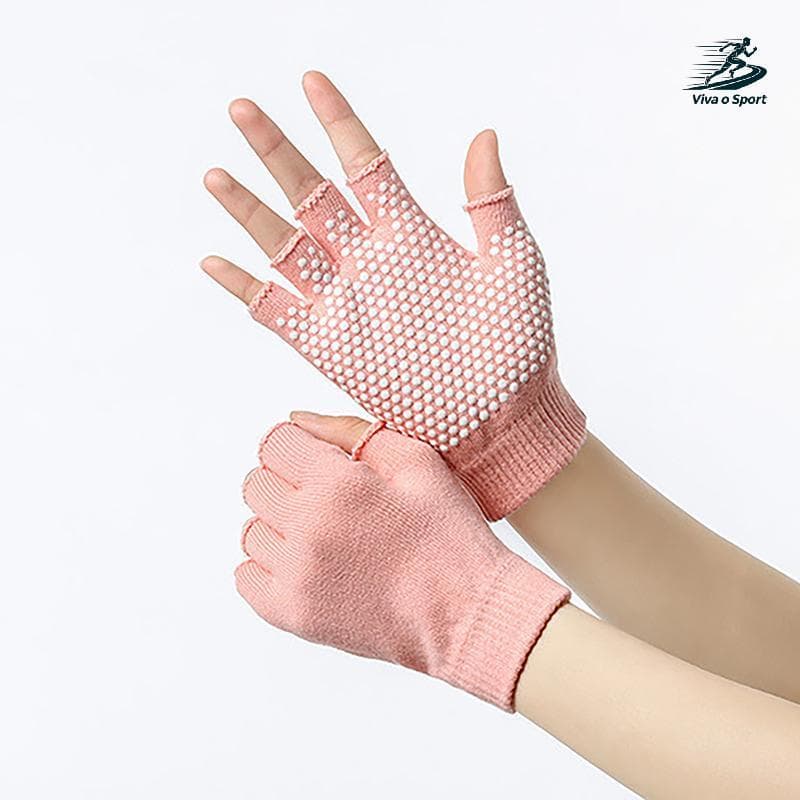 Luvas Femininas Antiderrapantes Para Ioga , Respirável , Fitness , Pilates , Meio Dedo , Esporte , Ciclismo Ao Ar Livre