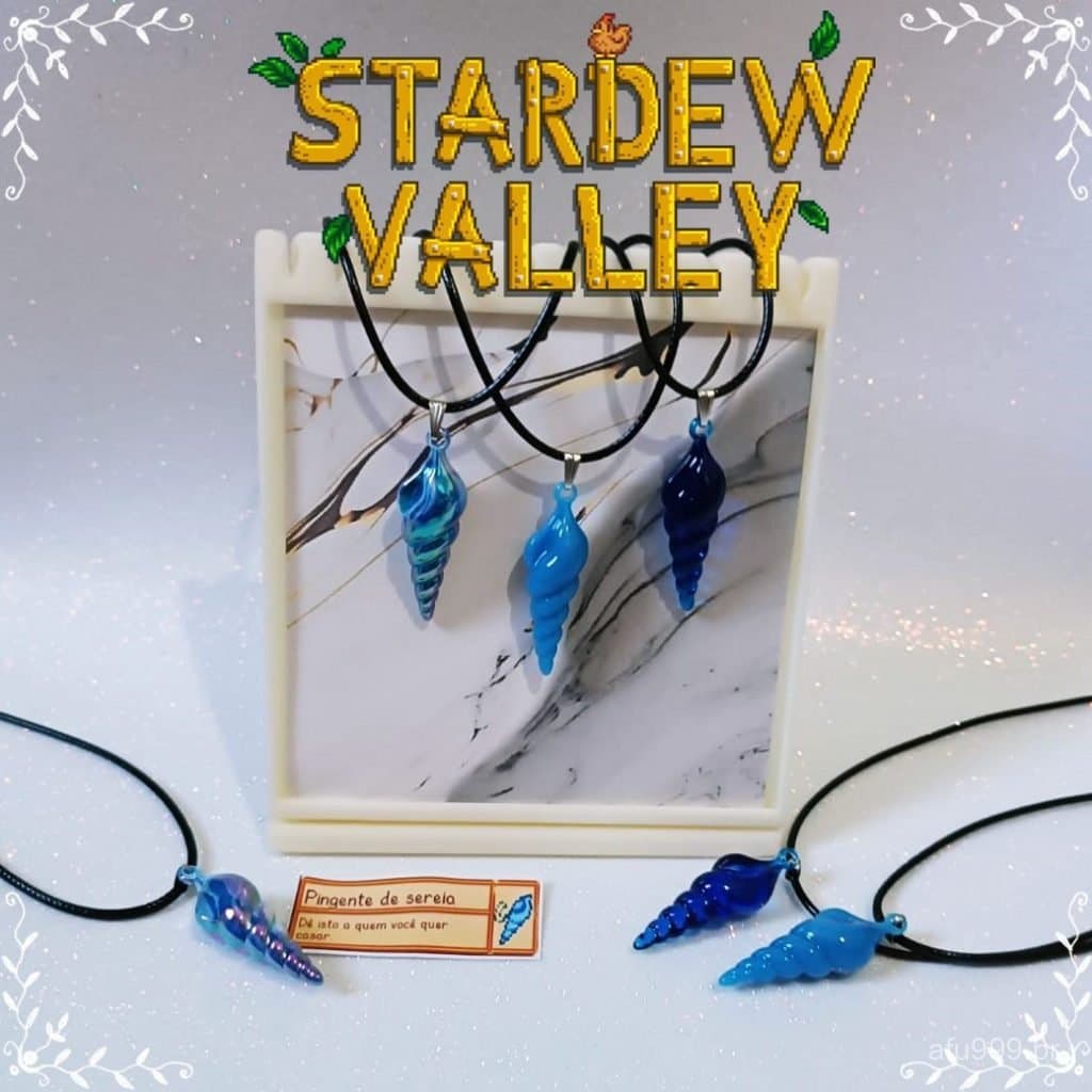 Stardew Valley Pingente de Sereia ou Fantasma Nulo - Stardew Valley Colar