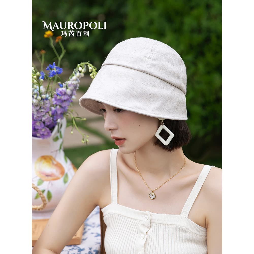 Único Super bonito chapéu leve algodão linho balde chapéu feminino verão 2026 novo estilo de aba curta Curling bacia cha