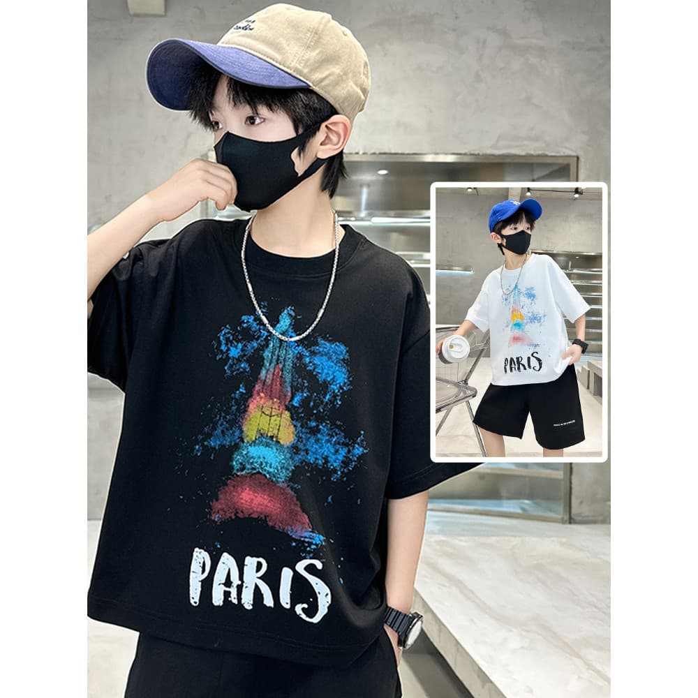 Crianças roupas infantis meninos camiseta de manga curta All-Match fino roupas de verão 2026 novo estilo grandes criança